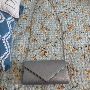 Sparkling Silver Envelope Clutch